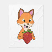 Fox met aardbei fleece deken (Voorkant)