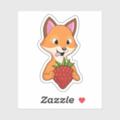 Fox met aardbei sticker (Vel)