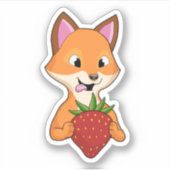 Fox met aardbei sticker (Voorkant)