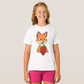 Fox met aardbei t-shirt (Voorkant volledig)