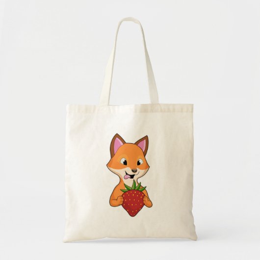 Fox met aardbei tote bag (Voorkant)