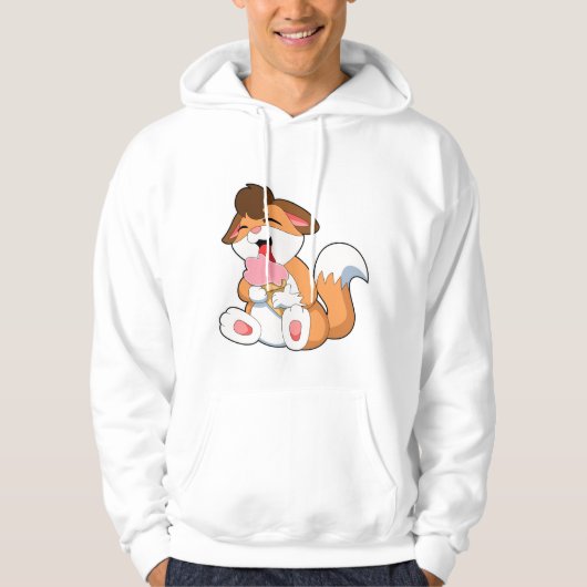 Fox met aardbeienijsroom hoodie (Voorkant)