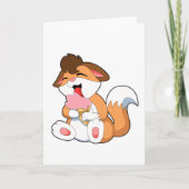 Fox met aardbeienijsroom kaart (Voorkant)