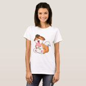 Fox met aardbeienijsroom t-shirt (Voorkant volledig)