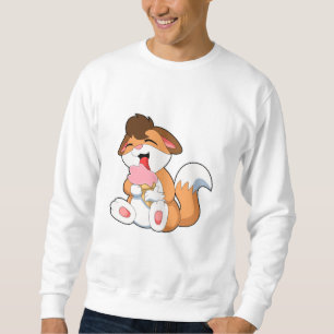 Fox met aardbeienijsroom trui