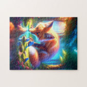 Fox met Amerikaanse Robins in Bos Legpuzzel (Horizontaal)