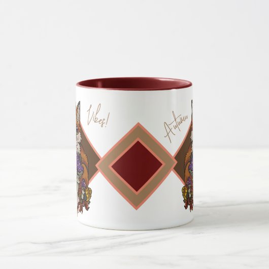 Fox met Autumn Toadstools Mok (Midden)