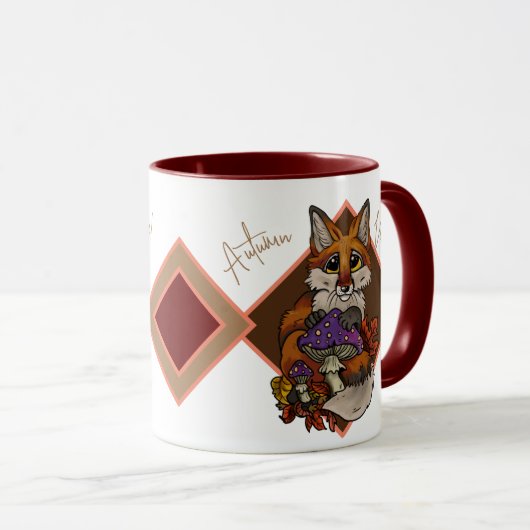 Fox met Autumn Toadstools Mok (Voorkant rechts)