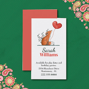 Fox met ballonkinderen Roepkaart Contactkaartje