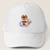 Fox met beker koffie trucker pet (Voorkant)