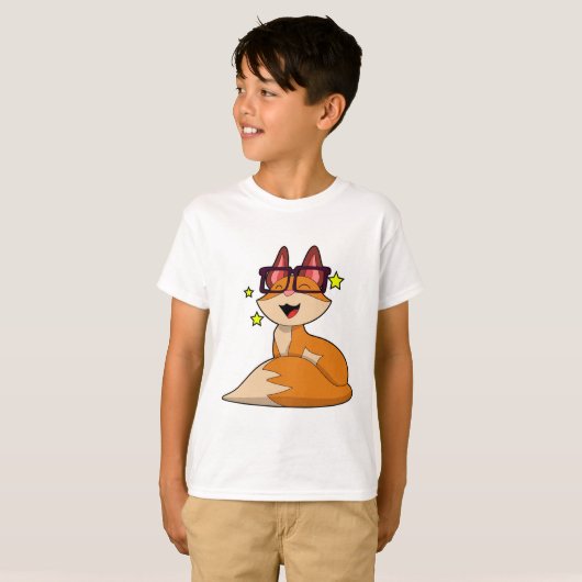 Fox met bril t-shirt (Voorkant volledig)