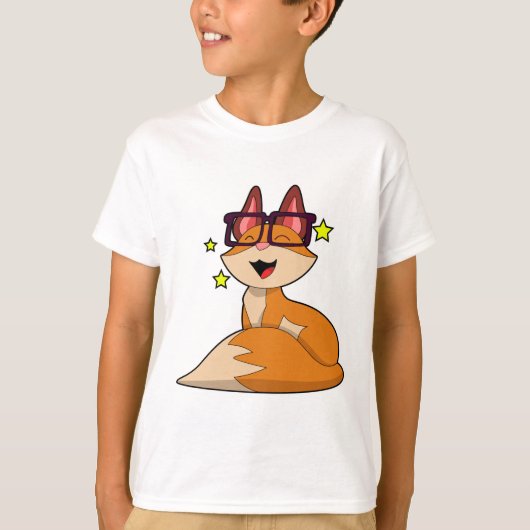 Fox met bril t-shirt (Voorkant)