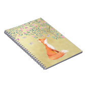 Fox met Butterflies en Roze bloemen Notitieboek (Rechterzijde)
