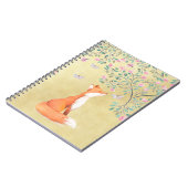Fox met Butterflies en Roze bloemen Notitieboek (Linkerzijde)