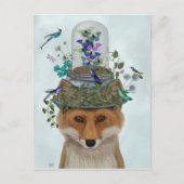 Fox met Butterfly Bell Jar Briefkaart (Voorkant)