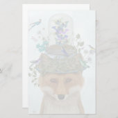 Fox met Butterfly Bell Jar Briefpapier (Voorkant / Achterkant)