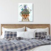 Fox met Butterfly Bell Jar Canvas Afdruk (Insitu (Slaapkamer))