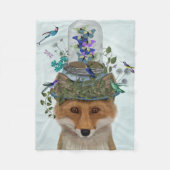 Fox met Butterfly Bell Jar Fleece Deken (Voorkant)