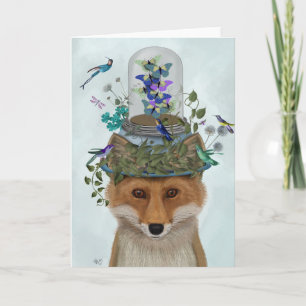 Fox met Butterfly Bell Jar Kaart