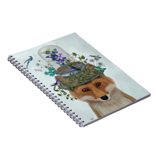 Fox met Butterfly Bell Jar Notitieboek (Rechterzijde)
