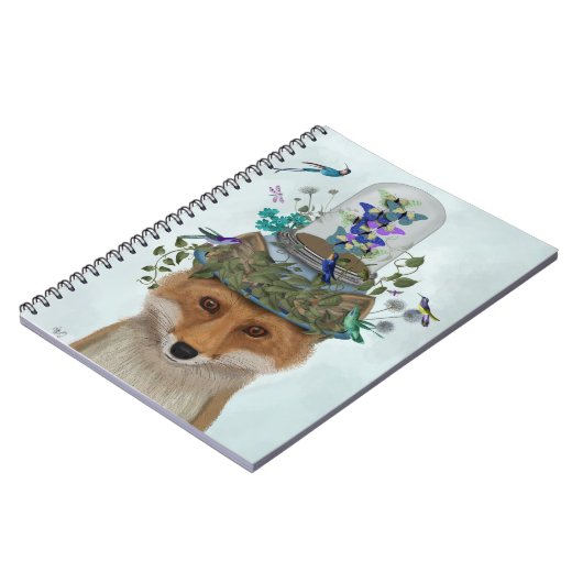 Fox met Butterfly Bell Jar Notitieboek (Linkerzijde)