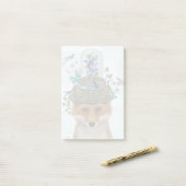 Fox met Butterfly Bell Jar Post-it® Notes (Op bureau)