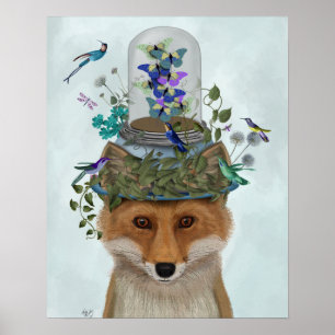 Fox met Butterfly Bell Jar Poster