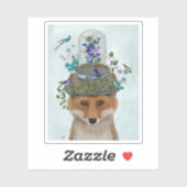 Fox met Butterfly Bell Jar Sticker (Vel)