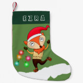 FOX MET CHRISTMAS LIGHTS CHRISMTAS. KUSTFOX KLEINE KERSTSOK (Voorkant)