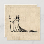 Fox met Crown Antiek Illustration Art Feestdagenkaart (Voorkant / Achterkant)