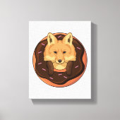 Fox met Donut Canvas Afdruk (Voorkant)