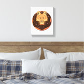 Fox met Donut Canvas Afdruk (Insitu (Slaapkamer))
