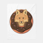 Fox met Donut Fleece Deken (Voorkant)
