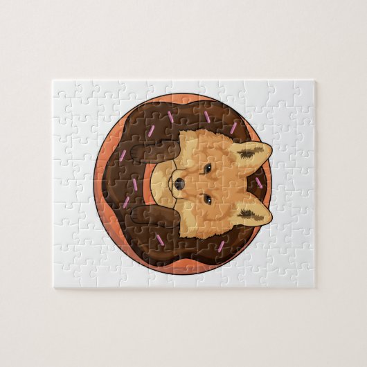 Fox met Donut Legpuzzel (Horizontaal)