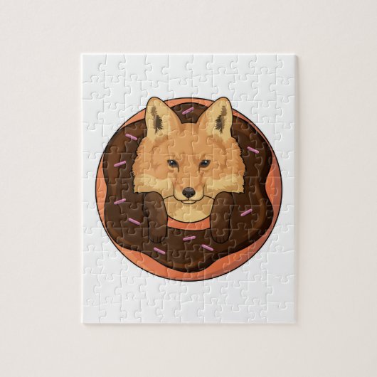 Fox met Donut Legpuzzel (Verticaal)