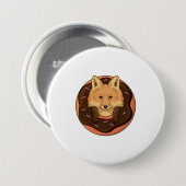 Fox met Donut Ronde Button 7,6 Cm (Voorkant /achterkant)