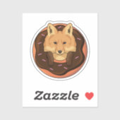 Fox met Donut Sticker (Vel)