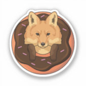 Fox met Donut Sticker (Voorkant)