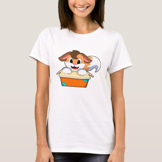 Fox met doos t-shirt (Voorkant)