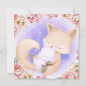 Fox met een Baby shower-uitnodiging Feestdagenkaart (Voorkant)