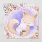 Fox met een Baby shower-uitnodiging Kaart (Voorkant / Achterkant)