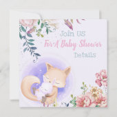 Fox met een Baby shower-uitnodiging Kaart (Achterkant)