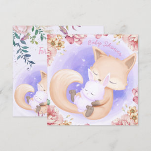 Fox met een Baby shower-uitnodiging Kaart