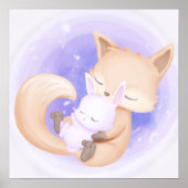 Fox met een bunny poster (Voorkant)