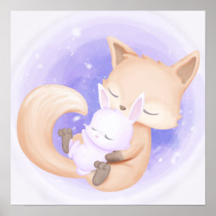 Fox met een bunny poster