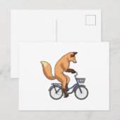 Fox met fiets briefkaart (Voorkant / Achterkant)
