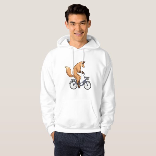 Fox met fiets hoodie (Voorkant volledig)