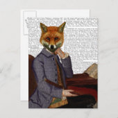 Fox met flet 2 briefkaart (Voorkant / Achterkant)