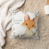 Fox met Floral Wreath Baby Name Persoonlijk Kussen (Deken)