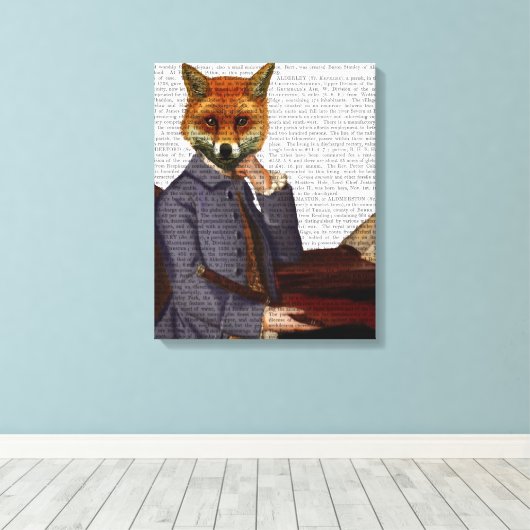 Fox met flut canvas afdruk (Insitu (Houten vloer))
